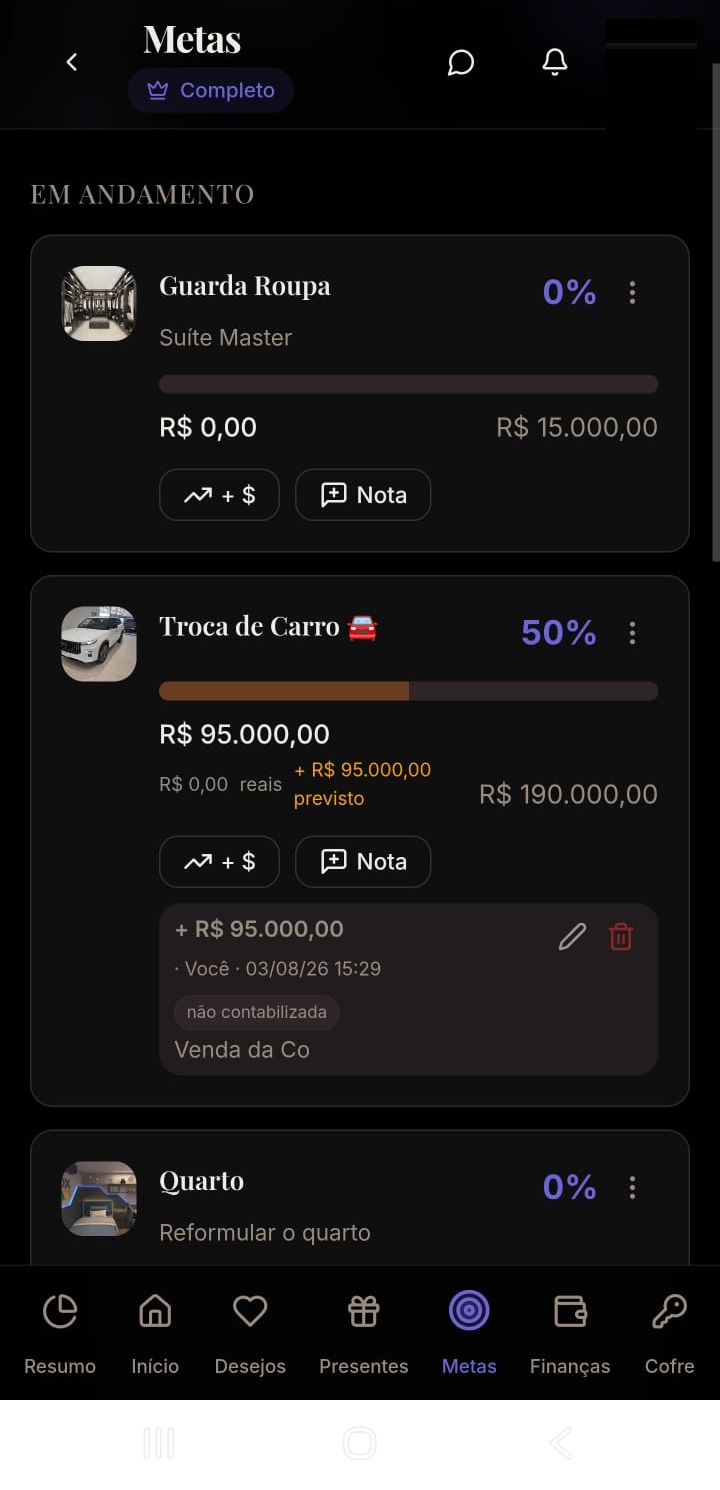 Metas e objetivos do casal